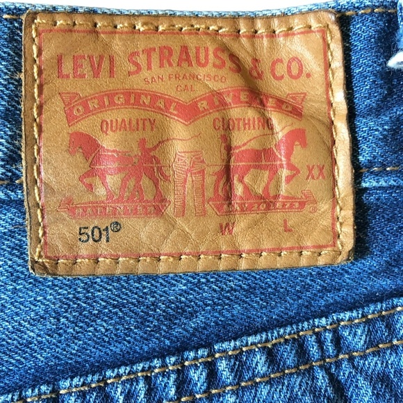 Levi’s 501 Mid Rise Jean Shorts Size 28 Echo Park - Picture 9 of 12